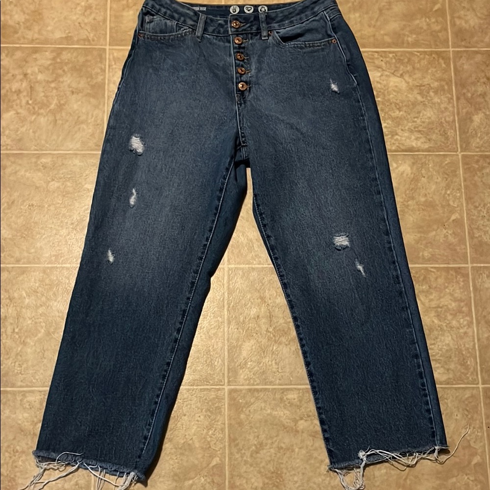 Rewash super high rise mom distressed denim jeans